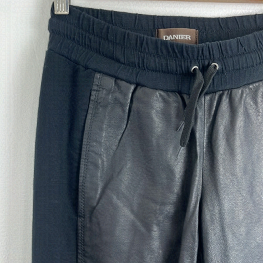 Danier Leather-Front, Knit-Back Drawstring Pants